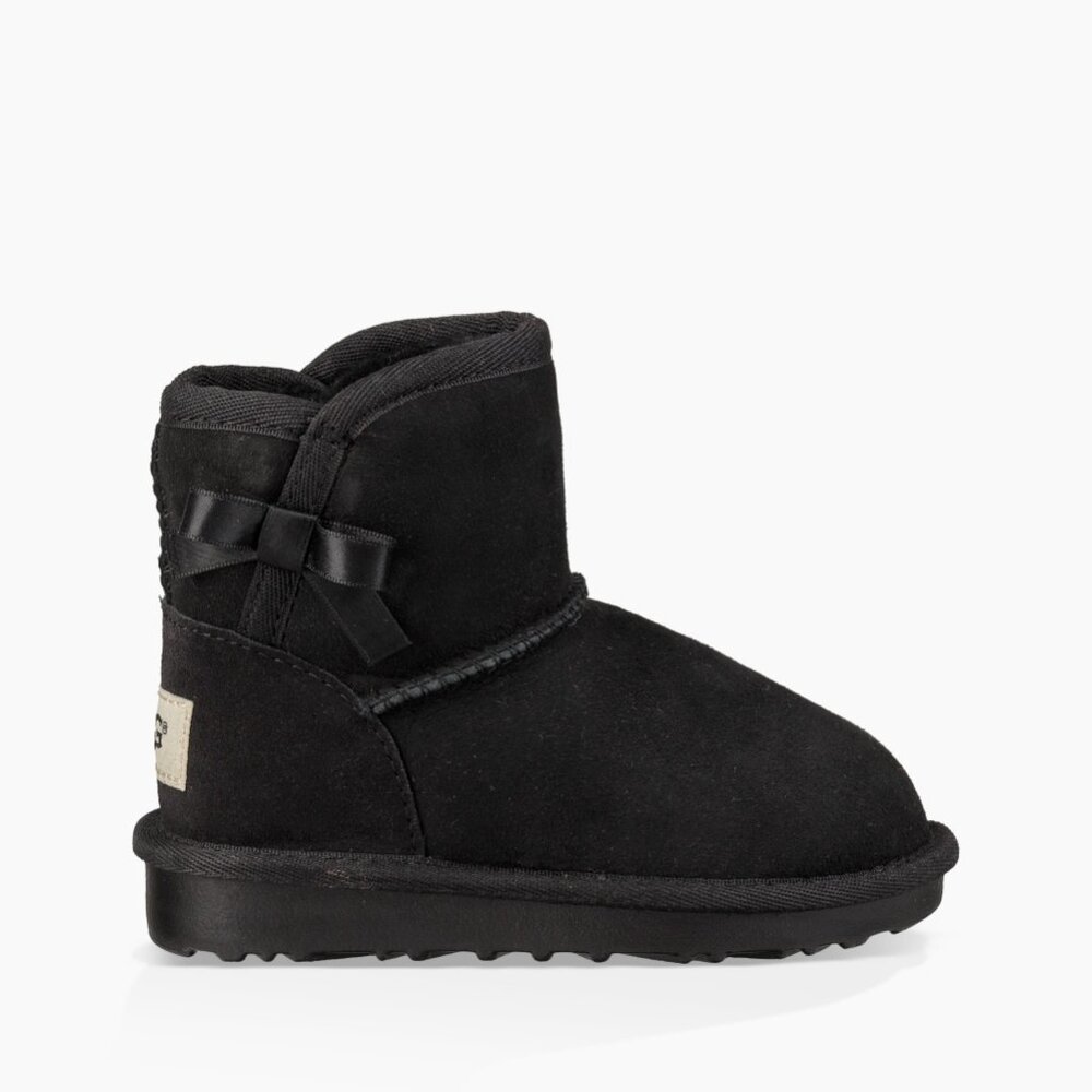 UGG Girl's Black Ldris 1019036T Suede Casual Winter Ankle Snow Boot Size 12
